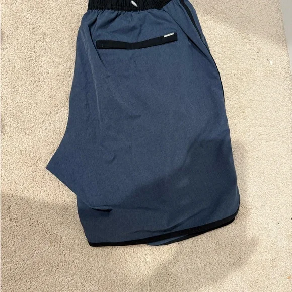 Vuori Men's Athletic Shorts - Blue and Black - Picture 2 of 3
